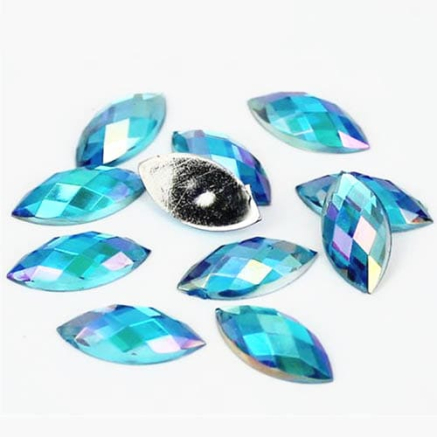 Стразы акриловые Marquise Aquamarine 3*6 mm, 20 шт