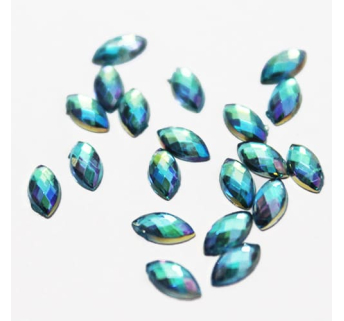 Стрази акрилові Marquise Aquamarine AB 3 * 6 mm, 20 шт
