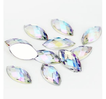Стрази акрилові Marquise Crystal AB 3 * 6 mm, 20 шт