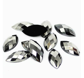 Стрази акрилові Marquise Hematite 3 * 6 mm, 20 шт