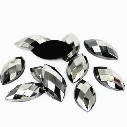 Стрази акрилові Marquise Hematite 3 * 6 mm, 20 шт