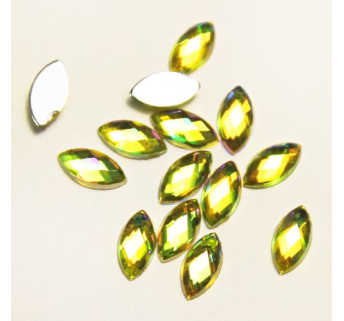 Стрази акрилові Marquise Jonquil AB 3 * 6 mm, 20 шт