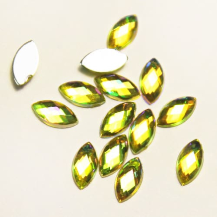Стрази акрилові Marquise Jonquil AB 3 * 6 mm, 20 шт