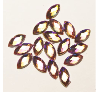 Стрази акрилові Marquise Ligh Rose AB 3 * 6 mm, 20 шт