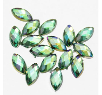 Стрази акрилові Marquise Peridot AB 3 * 6 mm, 20 шт