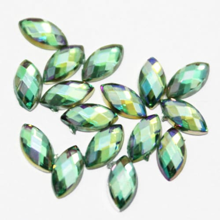 Стрази акрилові Marquise Peridot AB 3 * 6 mm, 20 шт