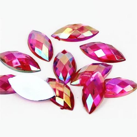 Стрази акрилові Marquise Rose AB 3 * 6 mm, 20 шт