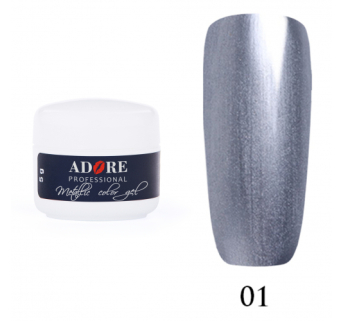 Гель-краска Adore Metallic color gel 5 г без липкого слоя №01