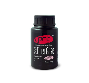 База с нейлоновыми волокнами Fiber Base PNB, прозрачно розовая, clear pink, 30 мл