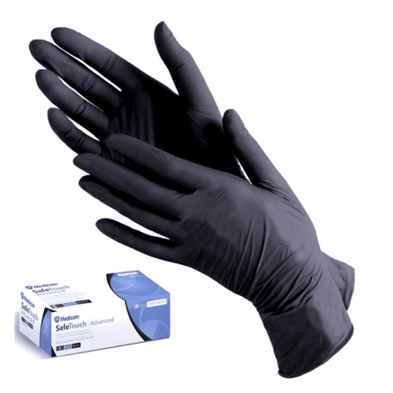 Нітрилові чорні рукавички SafeTouch® Advanced Black розмір XS - пара