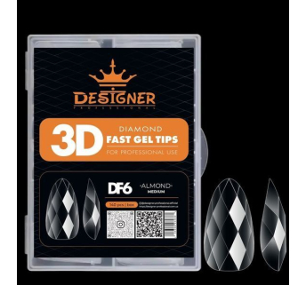 Diamond Fast Gel Tips (DF6 Almond medium) - гелеві типси Designer 120 шт/уп