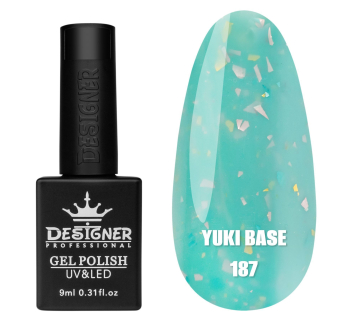 Кольорова база Yuki base 187 Designer (9 мл.) - з пластівцями юкі