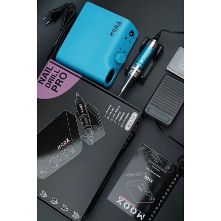 Фрезер Мокс X100 (Light blue) на 45 000 об/хв. та 70W. для манікюру та педикюру Фрезер Мокс X100 (Light blue) на 45 000 об/хв. та 70W. для манікюру та педикюру