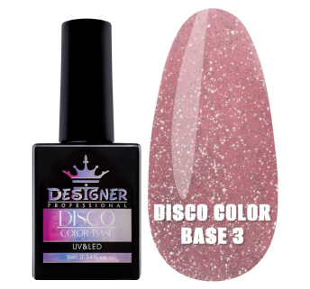 Світловідбивне базове покриття №3 (Перламутрово-рожевий), 9 мл. - Disco Color Base Designer