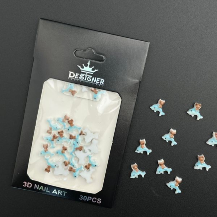 3D декор для об'ємного дизайну нігтів 'Дельфіни' Designer - M6