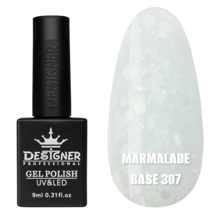 Кольорова база Marmalade base 307 Designer (9 мл.) - з білими конфетті
