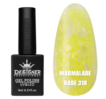 Кольорова база Marmalade base 318 Designer (9 мл.) - з білими конфетті