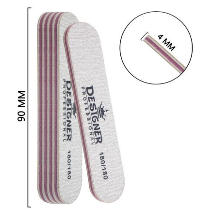 Двостороння овальна міні пилка (180/180 грит.) - Nailfile Designer