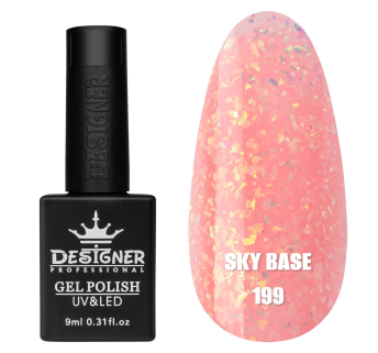Кольорова база Sky base 199 Designer (9 мл.) - із золотою поталлю