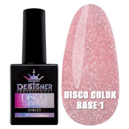Світловідбивне базове покриття №1 (Королівський рожевий), 9 мл. - Disco Color Base Designer