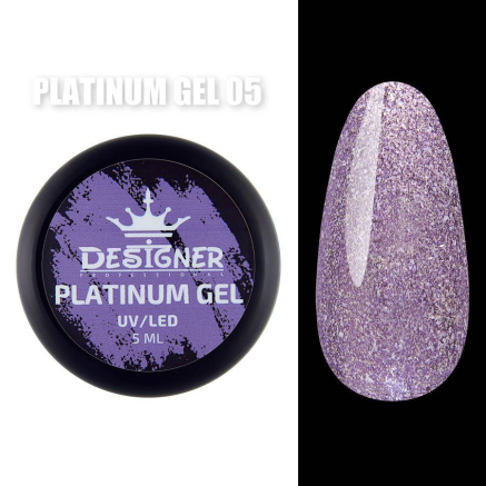 Platinum Gel 5 мл., Designer (Гель з шиммером) - Фіолетовий №5