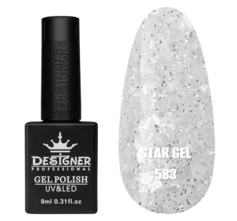 Гель лак Star gel 583 Designer (9мл.) - з пластівцями Юкі