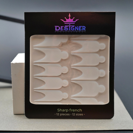 Nail Molds 12шт. (Sharp french - K) - Силіконові молди різних розмірів для дизайну нігтів та французького манікюру Designer