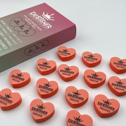 Nail Buff Heart Orange (Помаранчевий) 180/240 грит - Designer баф у формі сердечка