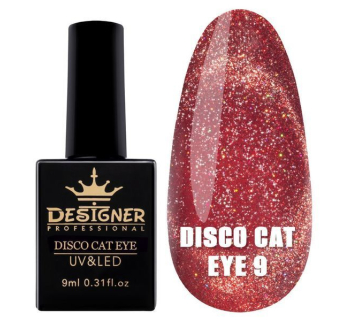 Світловідбивний гель-лак Disco Cat Eye №9, 9 мл., Designer (Котяче око)