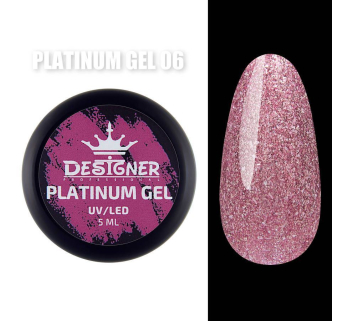 Platinum Gel 5 мл., Designer (Гель с шиммером) - Малиновый №6
