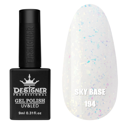 Кольорова база Sky base 194 Designer (9 мл.) - із золотою поталлю