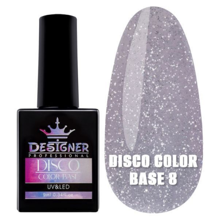 Світловідбивне базове покриття №8 (Лаванда), 9 мл. - Disco Color Base Designer