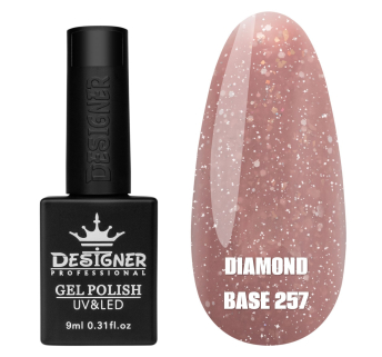 Базове покриття Diamond Base 257 Designer (9 мл.) - с легким світловідбивним ефектом
