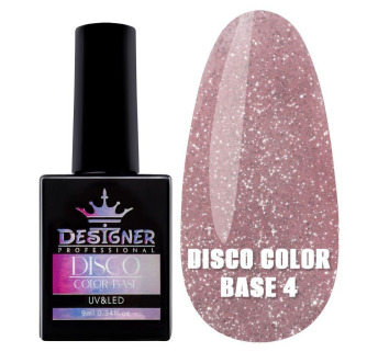 Світловідбивне базове покриття №4 (Рожево-персиковий), 9 мл. - Disco Color Base Designer