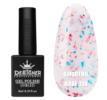 Базове покриття Smoothie Base 138 Designer (9 мл) - з дрібними шматочками фольги