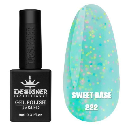 Кольорова база Sweet base 222 Designer (9 мл) - з конфетті різних кольорів