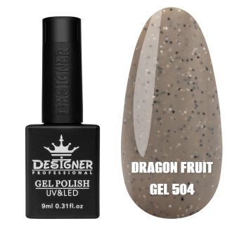 Гель лак Dragon fruit 504 Designer (9мол) - з чорно-білими крапками