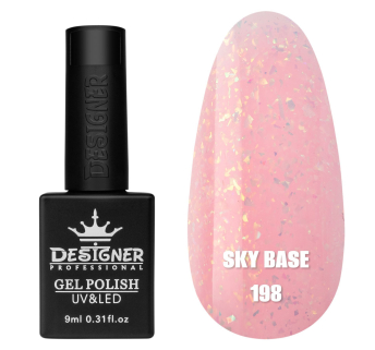 Кольорова база Sky base 198 Designer (9 мл.) - із золотою поталлю