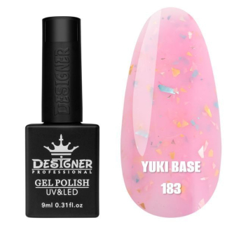 Кольорова база Yuki base 183 Designer (9 мл.) - з пластівцями юкі