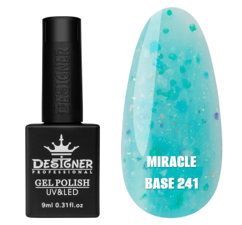 Кольорова база Miracle base Designer 241 (9 мл.) - з чорною, срібною та кольоровою поталлю