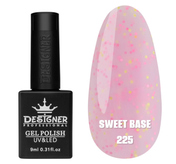 Кольорова база Sweet base 225 Designer (9 мл) - з конфетті різних кольорів