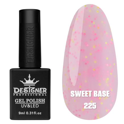 Кольорова база Sweet base 225 Designer (9 мл) - з конфетті різних кольорів