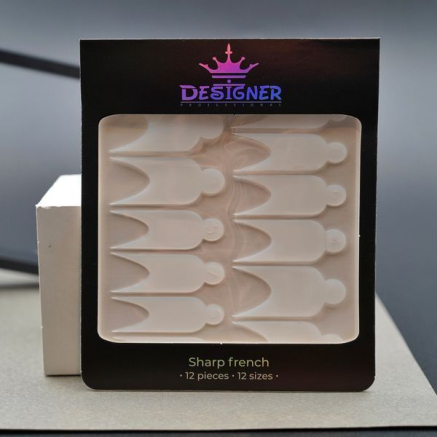 Nail Molds 12шт. (Sharp french - K) - Силіконові молди різних розмірів для дизайну нігтів та французького манікюру Designer