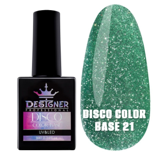 Світловідбивне базове покриття №21 (Зелений), 9 мл. - Disco Color Base Designer