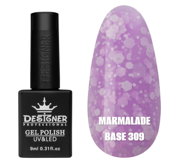 Кольорова база Marmalade base 309 Designer (9 мл.) - з білими конфетті