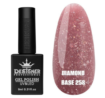 Базове покриття Diamond Base 258 Designer (9 мл.) - с легким світловідбивним ефектом