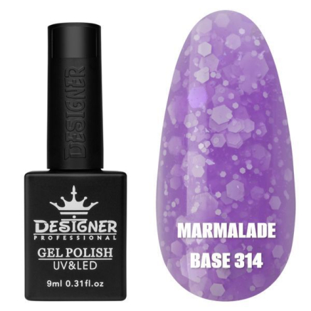 Кольорова база Marmalade base 314 Designer (9 мл.) - з білими конфетті
