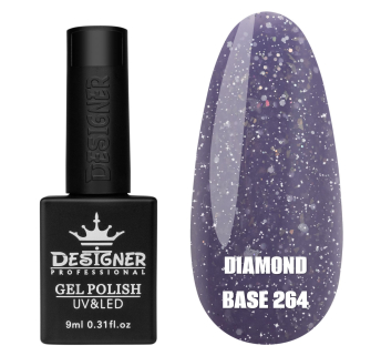 Базове покриття Diamond Base 264 Designer (9 мл.) - с легким світловідбивним ефектом