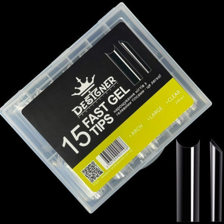 Fast gel tips №15 (Arch, large size) - Гелеві типси Designer