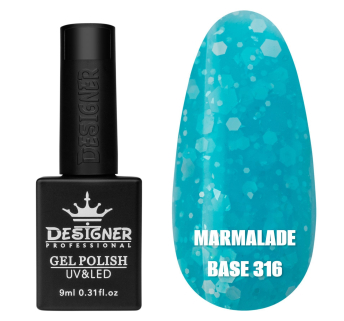 Кольорова база Marmalade base 316 Designer (9 мл.) - з білими конфетті